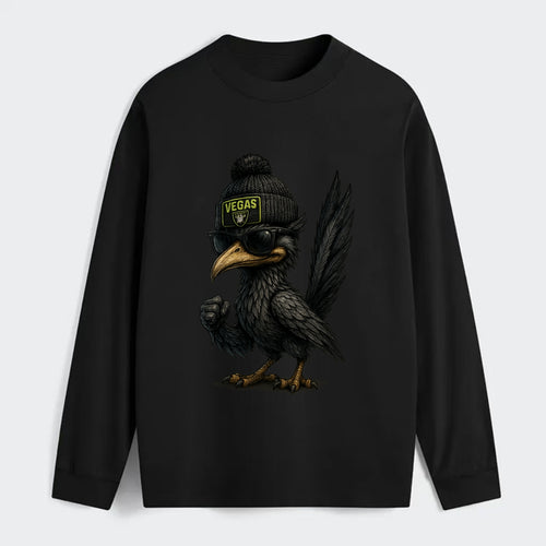 Vegas Roadrunner wearing Raiders beanie with neon patch and wayfarer - Classic Long Sleeve Shirt