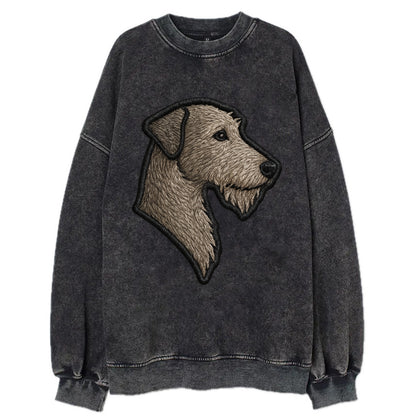 Irish Wolfhound - Modern gentle giant lo - Vintage Sweatshirt - Black