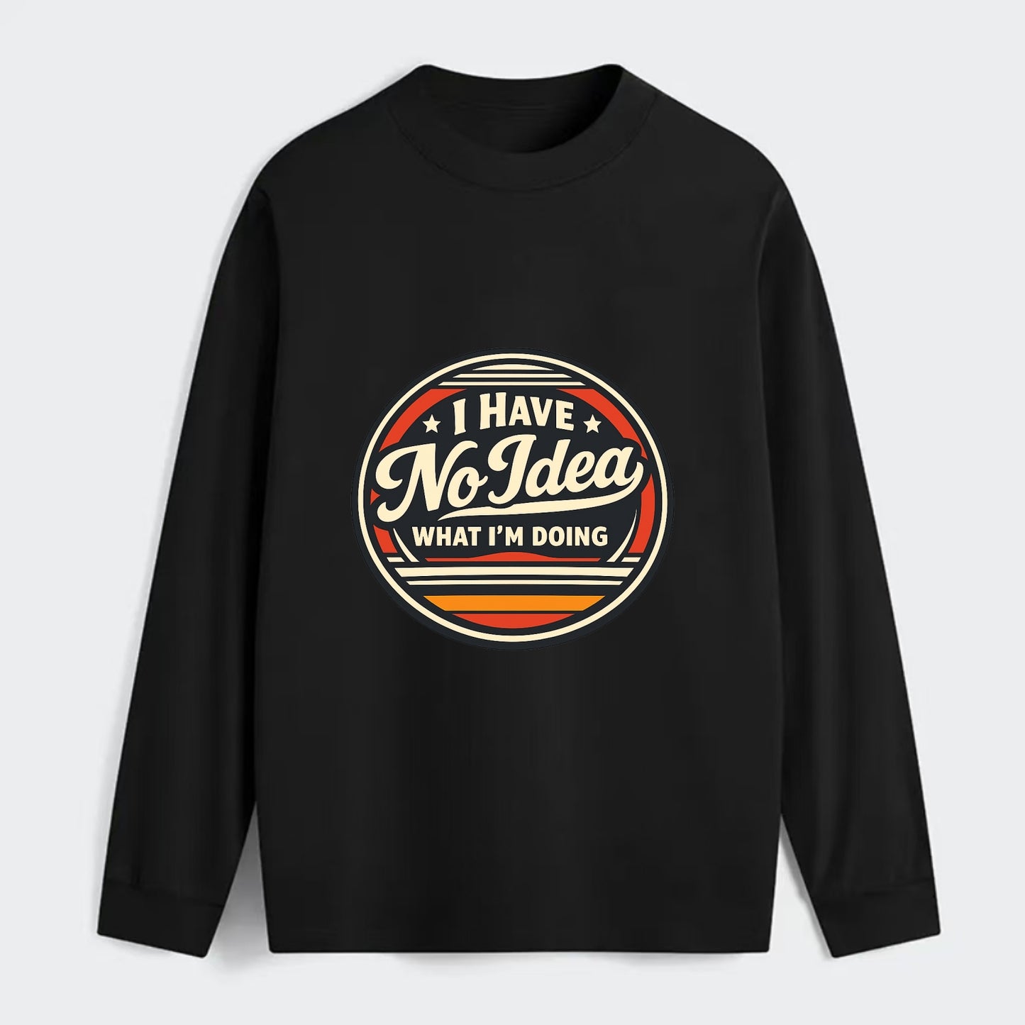 Confidently Clueless Emblem - Classic Long Sleeve Shirt - Black