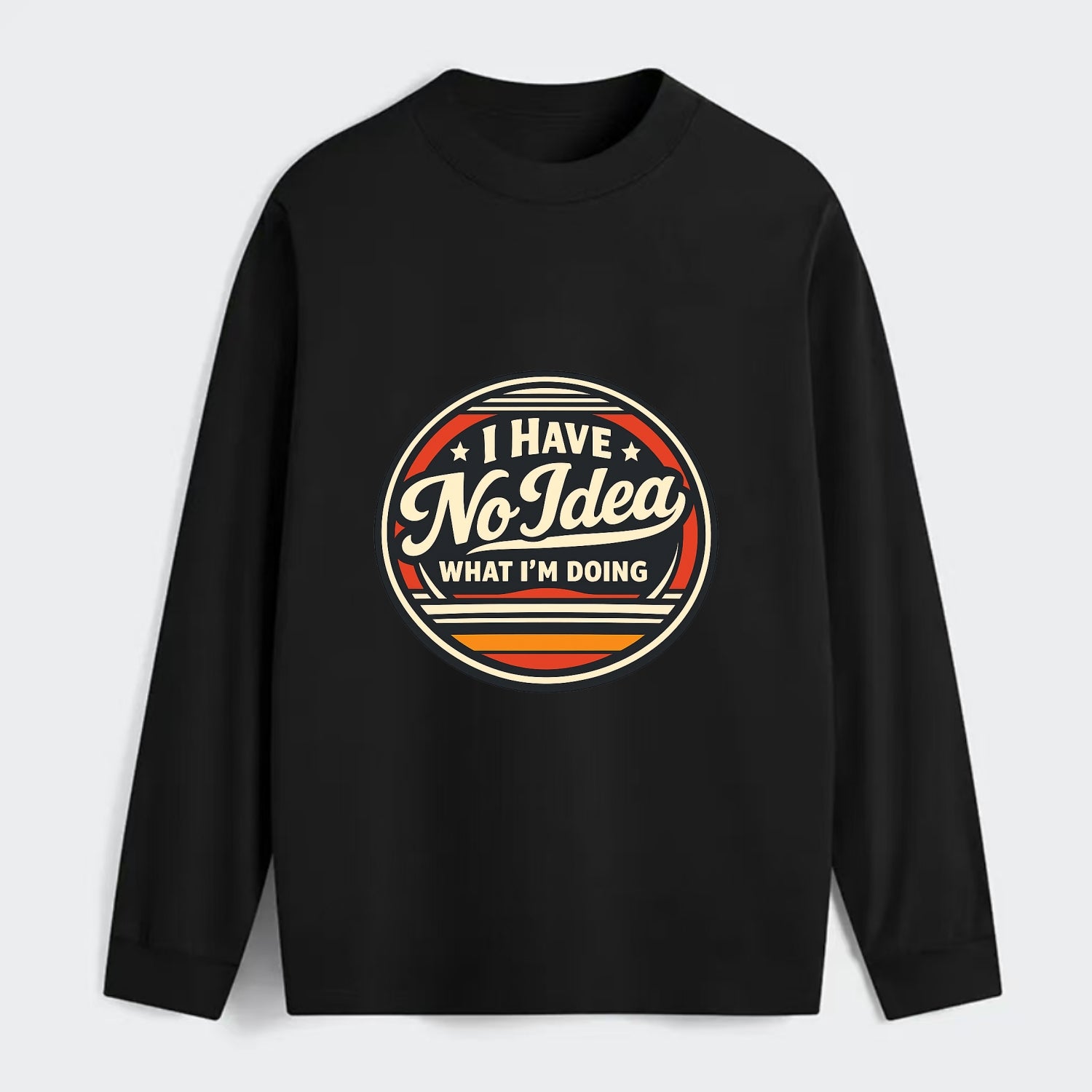 Confidently Clueless Emblem - Classic Long Sleeve Shirt - Black