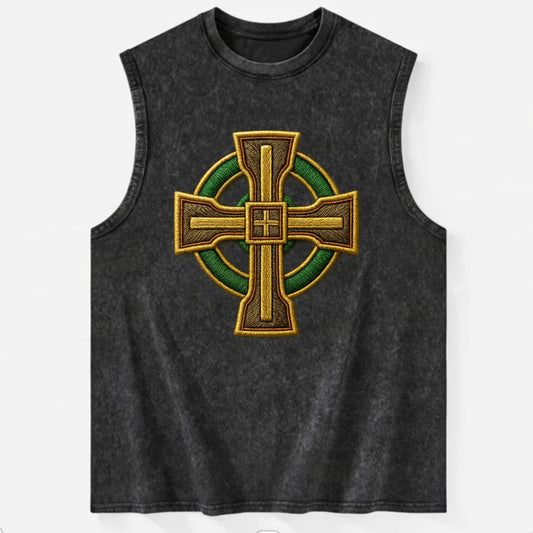 Durrow Cross - Vintage Washed Tank - Black