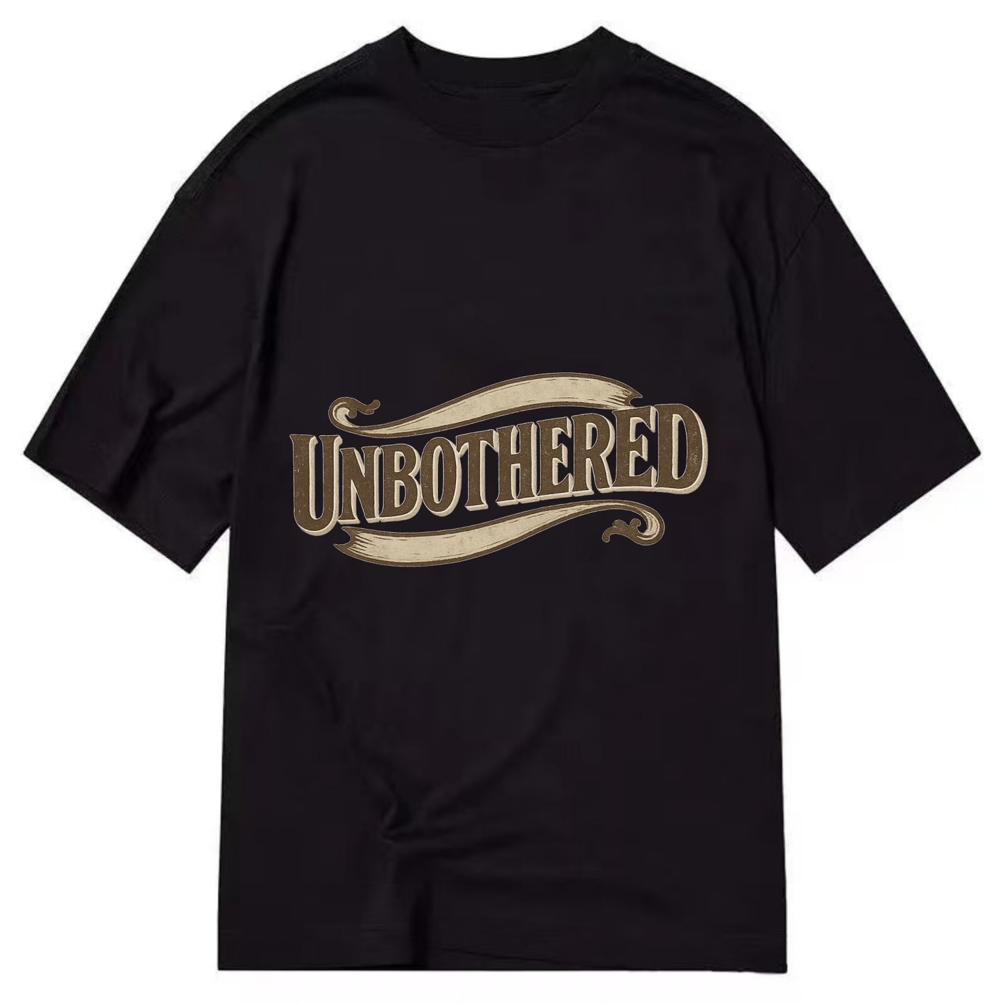 Bold typography design - "UNBOTHERED" - not affected, staying calm - Classic T-shirt - Black