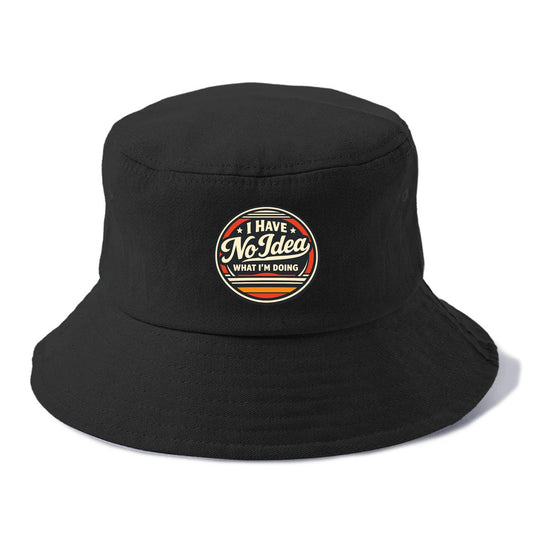 Confidently Clueless Emblem - Bucket Hat - Black