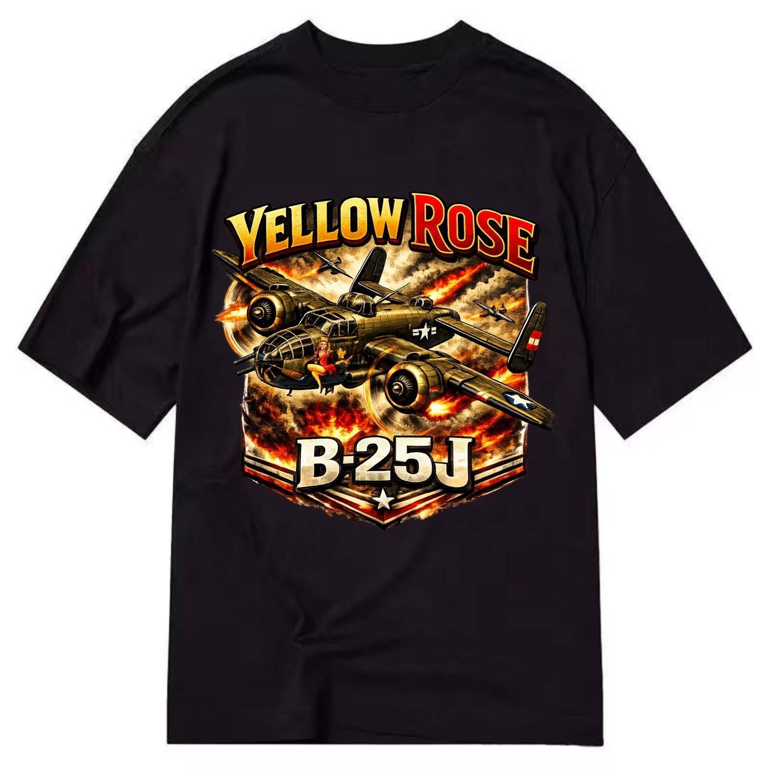 B 25j Yellow Rose - Classic T-shirt - Black