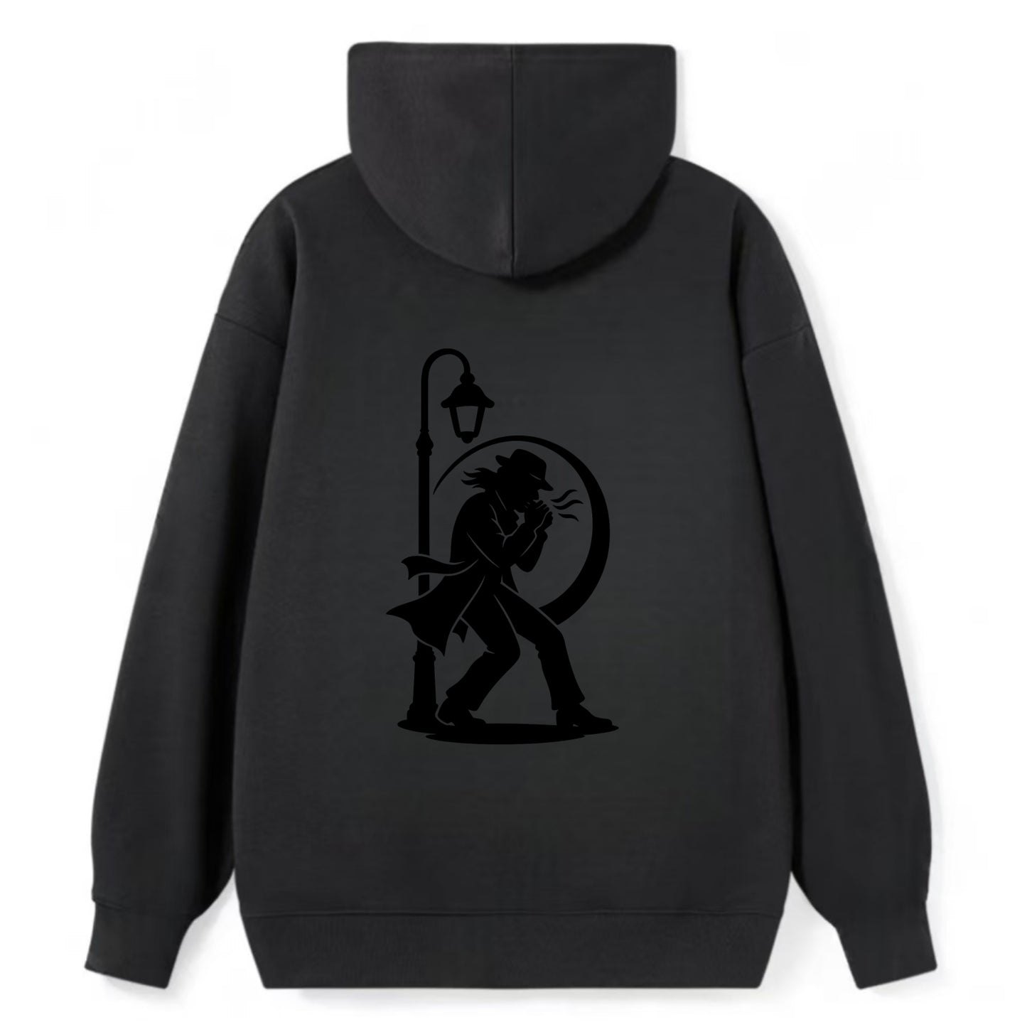 Blues harmonica player under streetlight - Classic Pullover Hoodie - Black