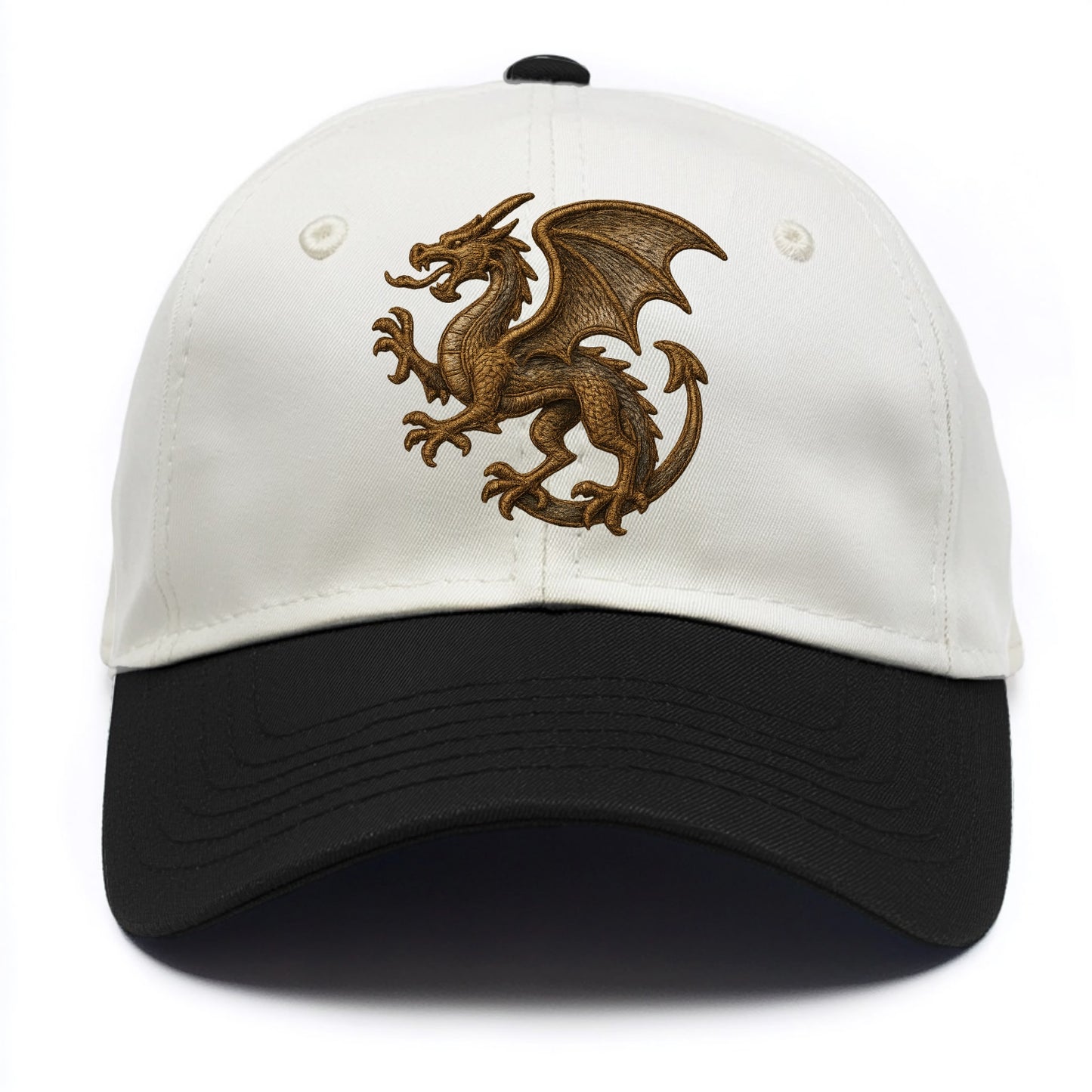 Dragon Silhouette  - Two Tone Cap - Black