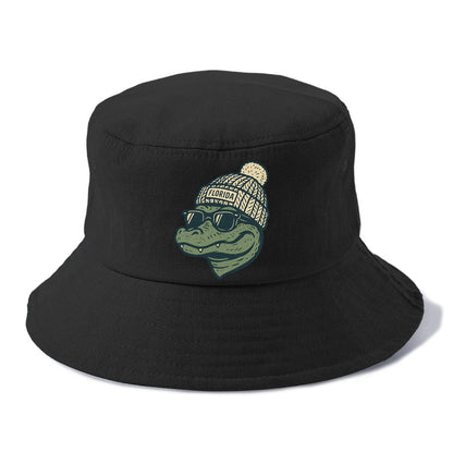 Gainesville Gator wearing Florida beanie - Bucket Hat - Black