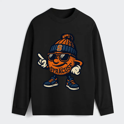 Syracuse Orange wearing Syracuse beanie with S patch - Classic Long Sleeve Shirt - Black