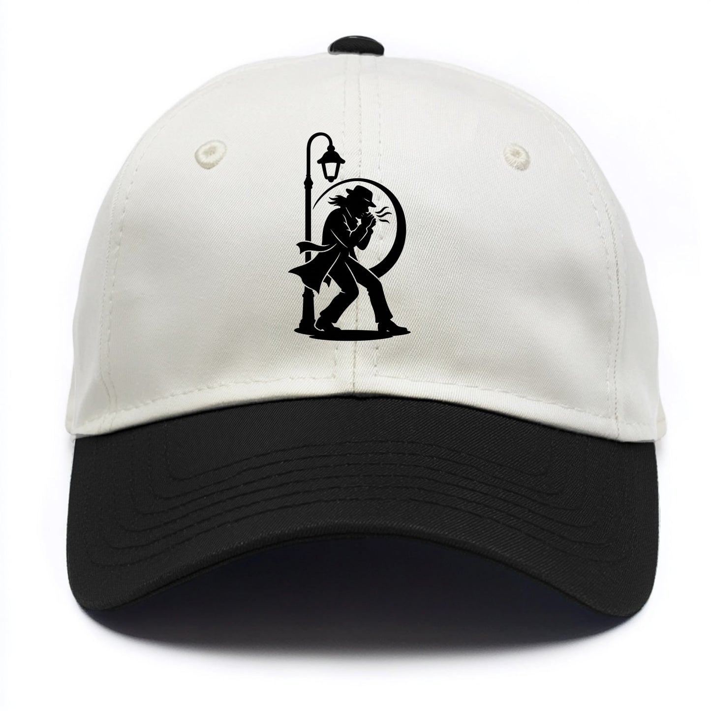 Blues harmonica player under streetlight - Two Tone Cap - Black