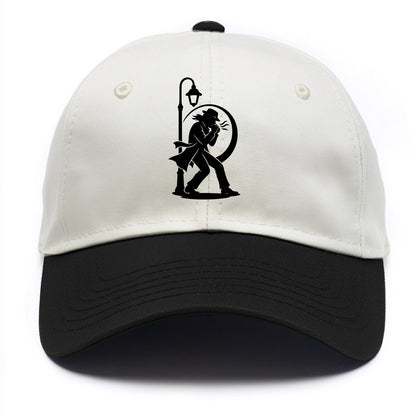 Blues harmonica player under streetlight - Two Tone Cap - Black