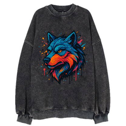 Velvet Wolf Royal  - Vintage Sweatshirt - Black