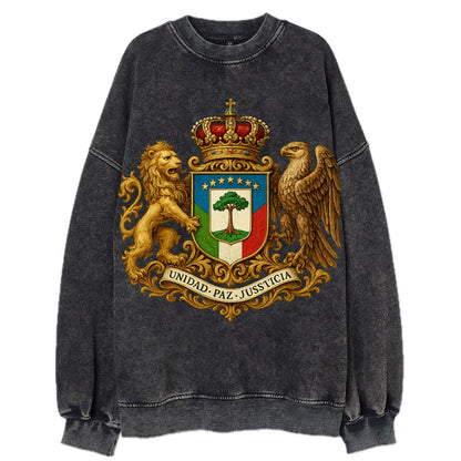 Equatorial Guinea Silk Cotton Tree Emblem - Vintage Sweatshirt - Black