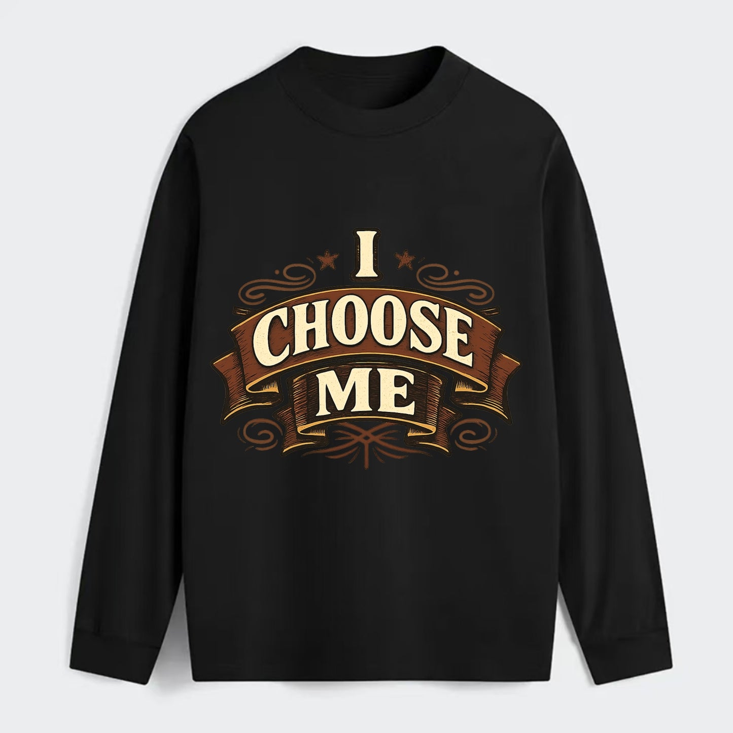 Bold typography design - "I CHOOSE ME" - self-priority, self-selection - Classic Long Sleeve Shirt - Black