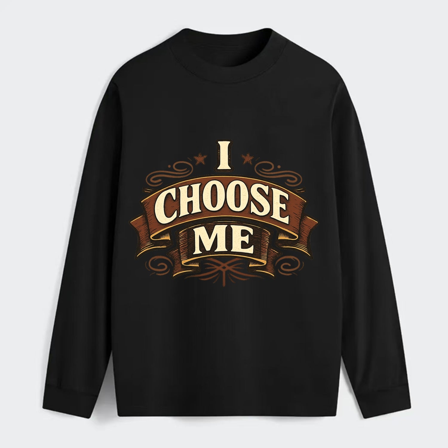 Bold typography design - "I CHOOSE ME" - self-priority, self-selection - Classic Long Sleeve Shirt - Black