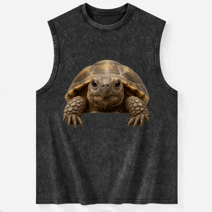 Tortoise  - Vintage Washed Tank - Black