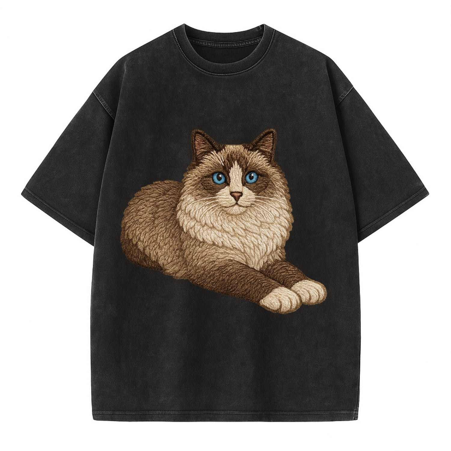 Ragdoll  relaxed lying down with head up Vintage T-shirt - Black