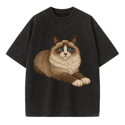 Ragdoll  relaxed lying down with head up Vintage T-shirt - Black