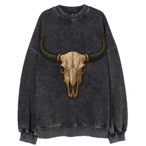 Bull Skull  - Vintage Sweatshirt