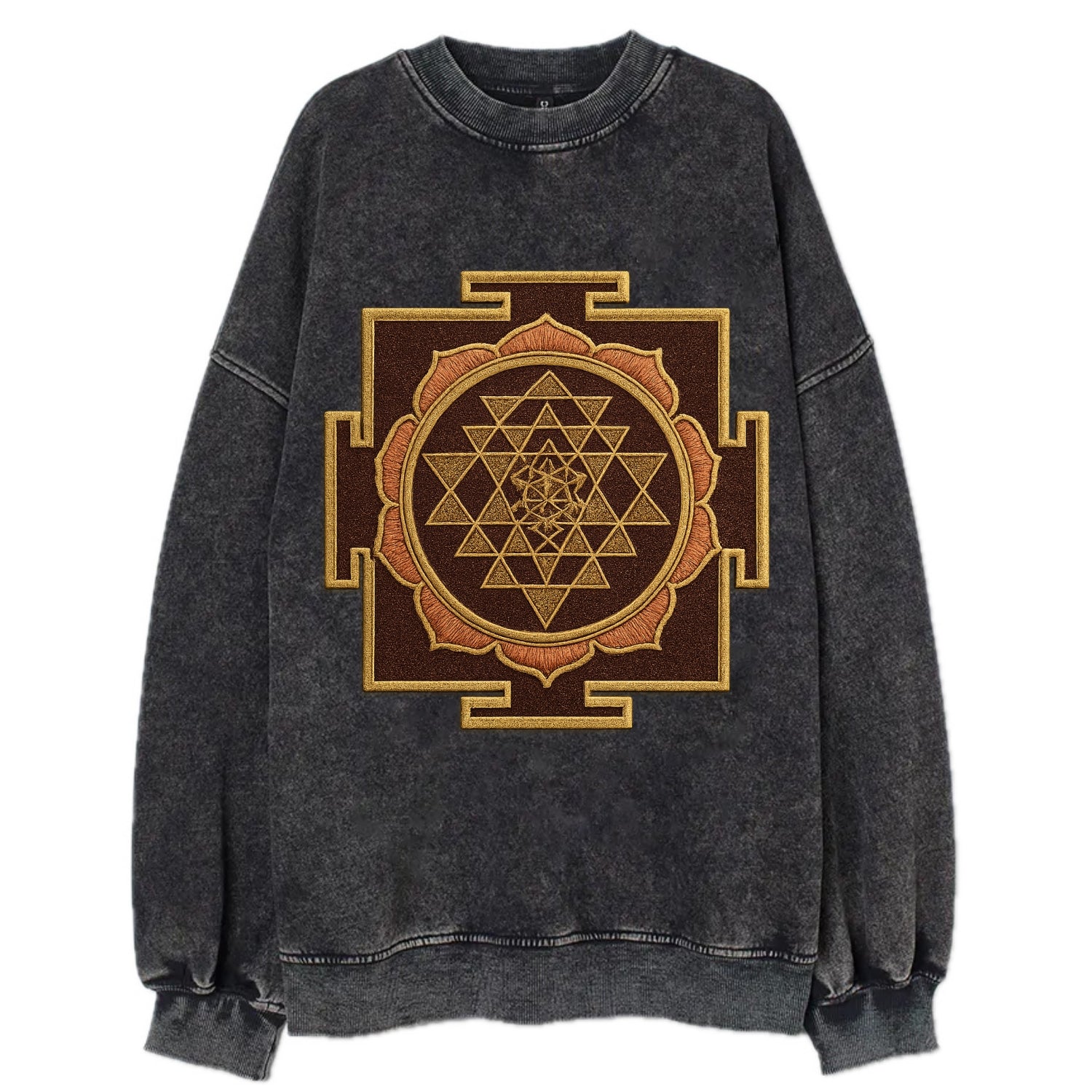 Sri Yantra  - Vintage Sweatshirt - Black