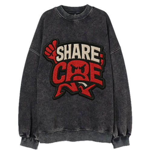SHARE;CARE TOO MUCH Oversharer Green Hat - Vintage Sweatshirt