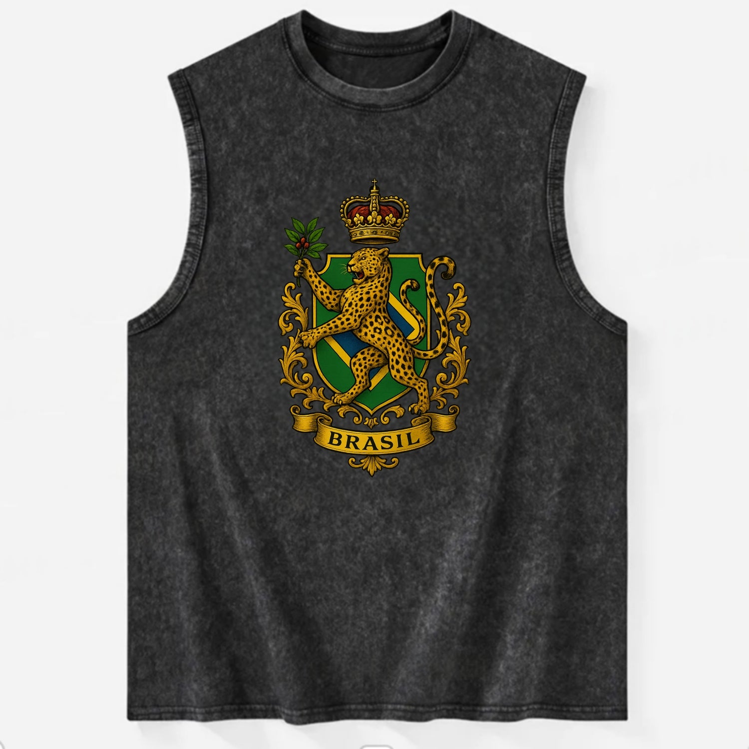 Brazil Jaguar Emblem  - Vintage Washed Tank - Black