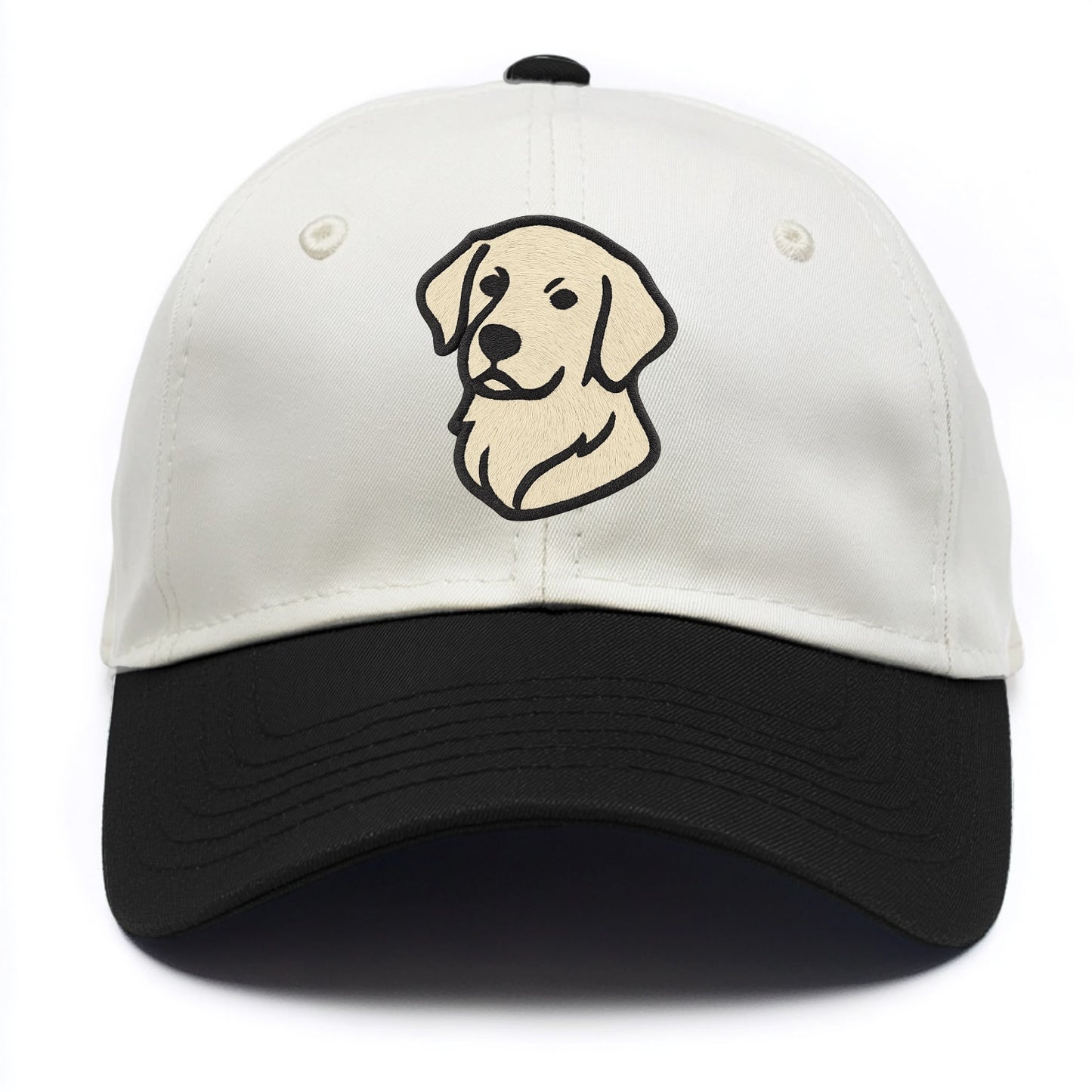 Golden Retriever - Head tilt curious pos Two Tone Cap - Black