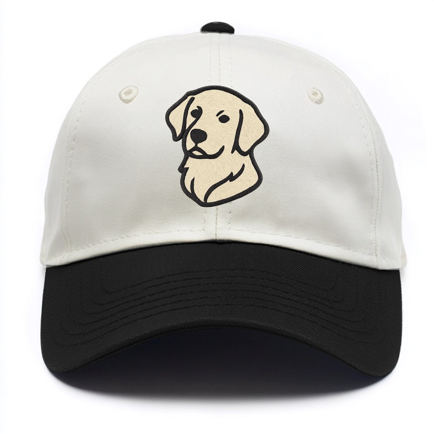 Golden Retriever - Head tilt curious pos Two Tone Cap - Black