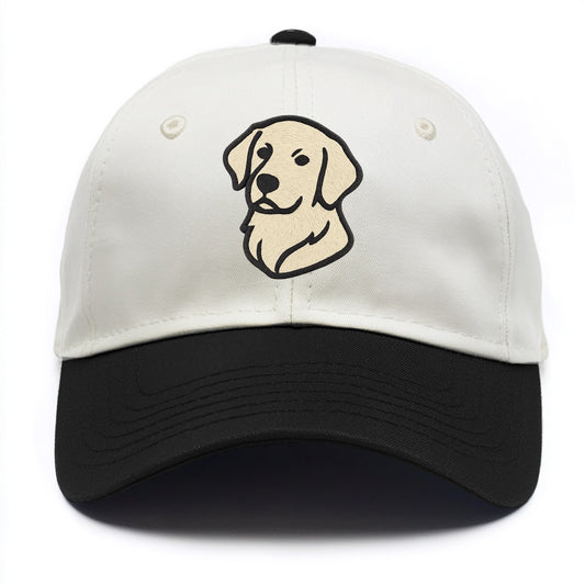 Golden Retriever - Head tilt curious pos Two Tone Cap - Black
