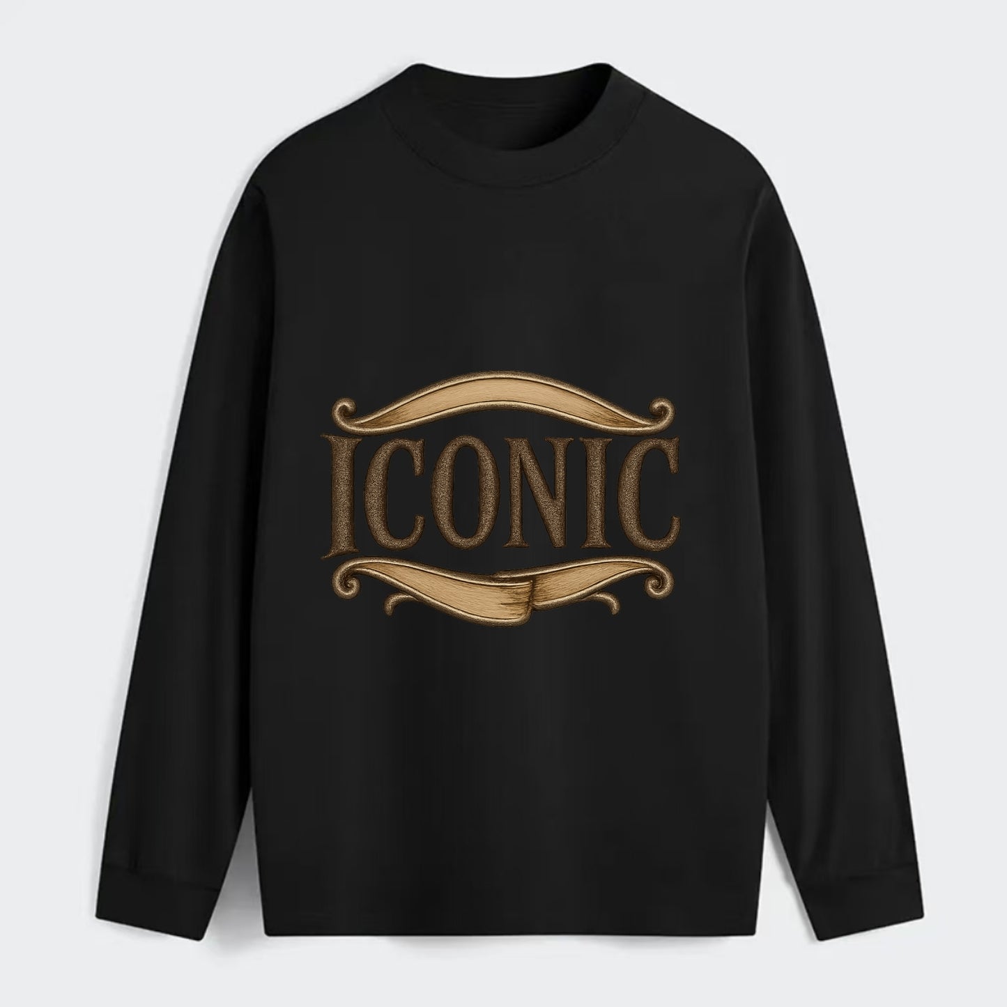 Bold typography design - "ICONIC" - instantly recognizable, trendsetter - Classic Long Sleeve Shirt - Black