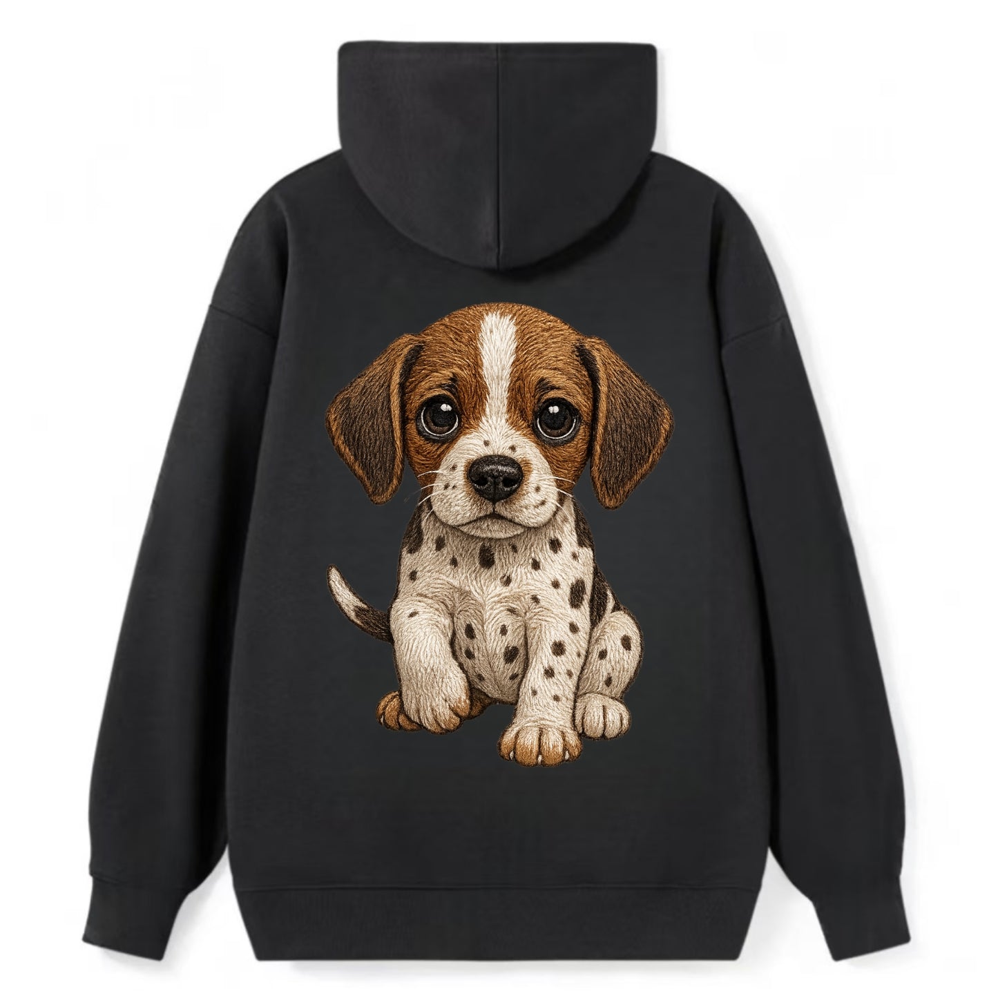 Baby Pointer Puppy - spotted coat, noble stance, alert eyes, - Classic Pullover Hoodie - Black