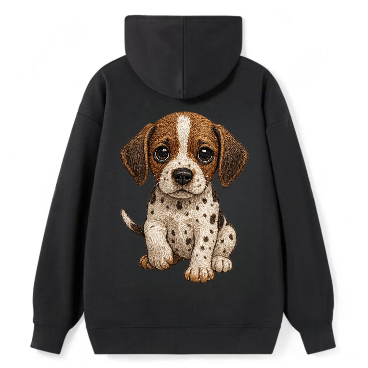 Baby Pointer Puppy - spotted coat, noble stance, alert eyes, - Classic Pullover Hoodie - Black