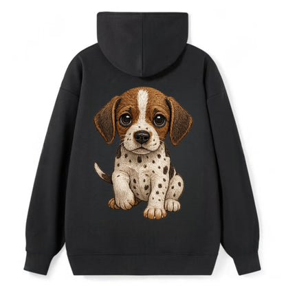 Baby Pointer Puppy - spotted coat, noble stance, alert eyes, - Classic Pullover Hoodie - Black