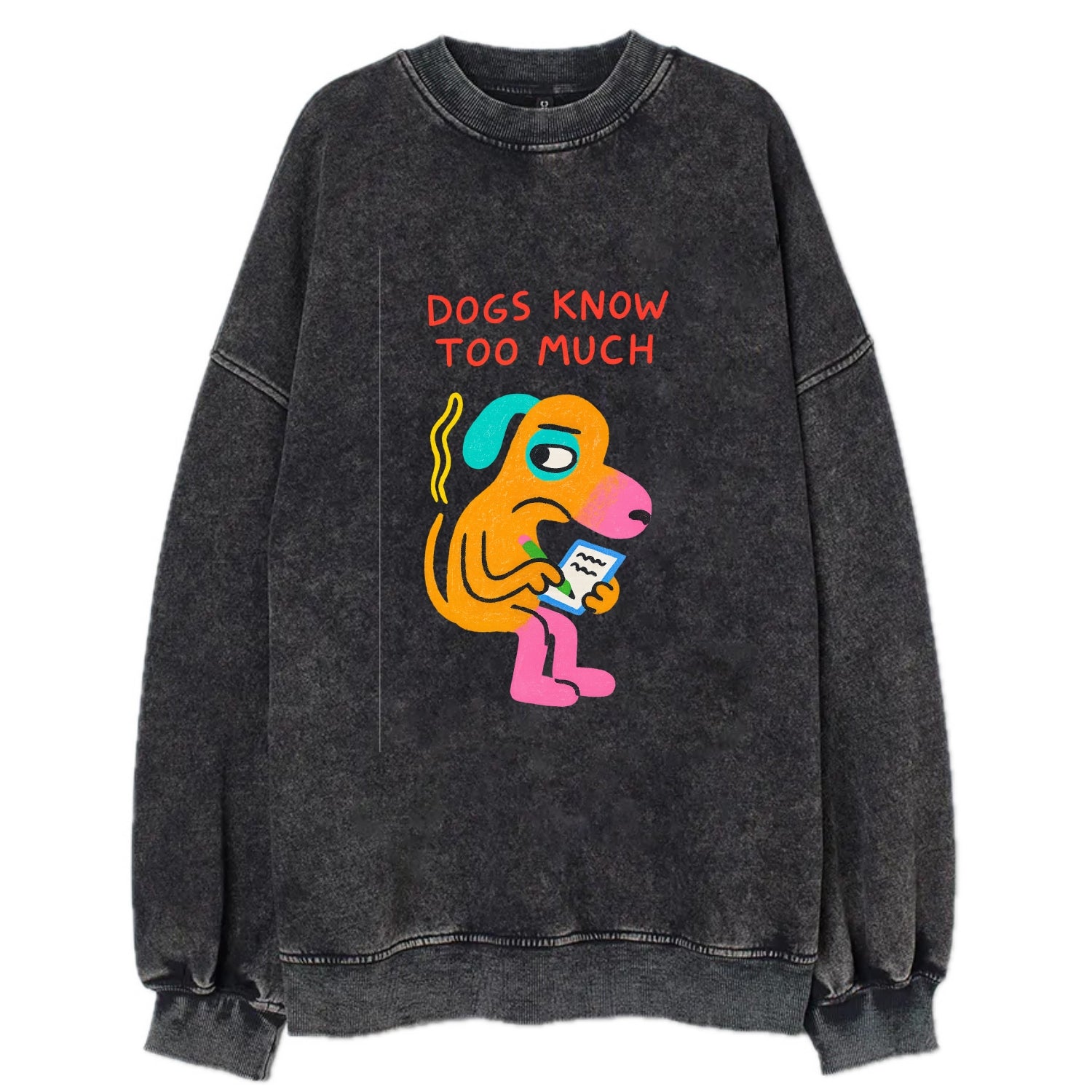 CATS OWN YOU | Cat on throne pointing down - Vintage Sweatshirt - Black