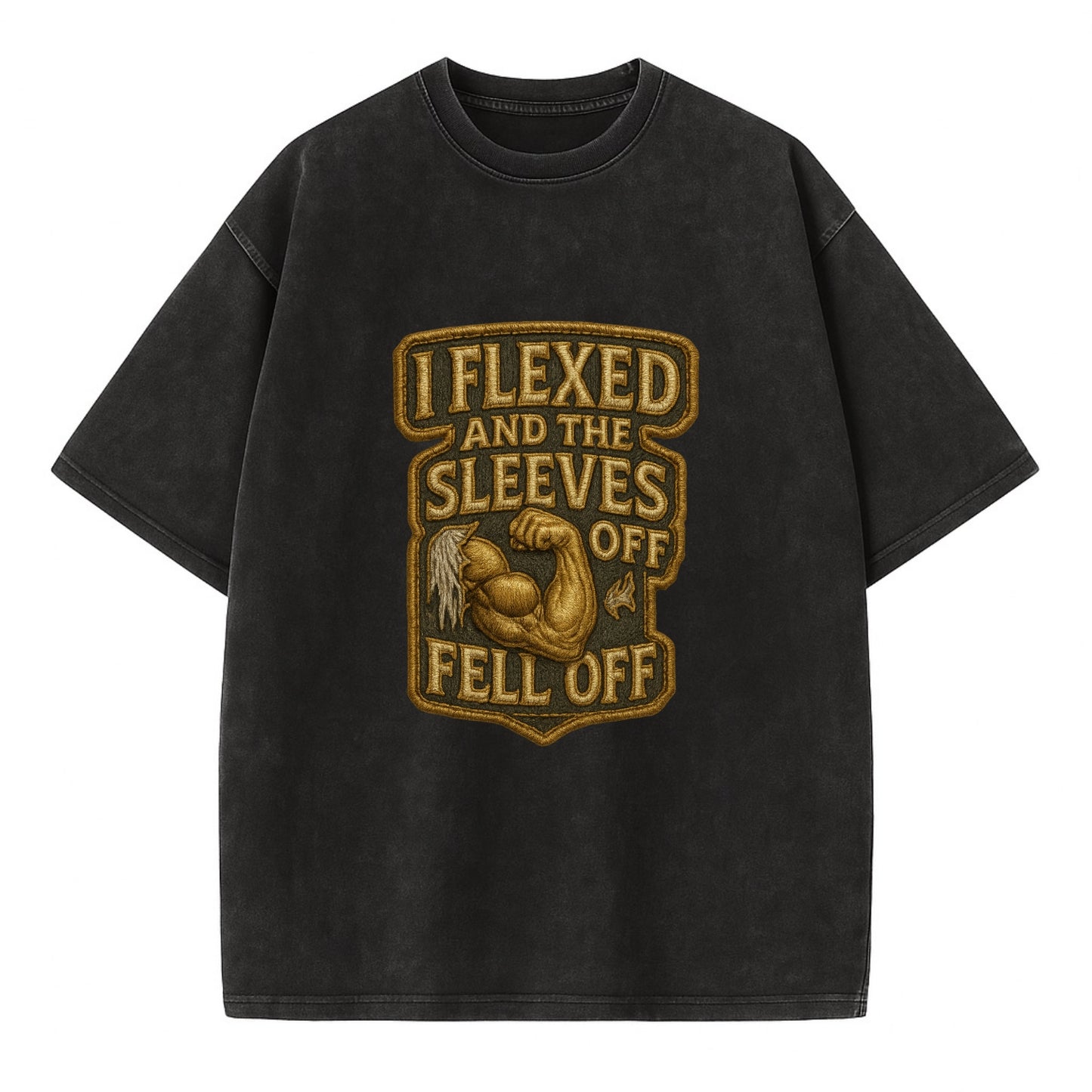 I Flexed and The Sleeves Fell Off  - Vintage T-shirt - Black