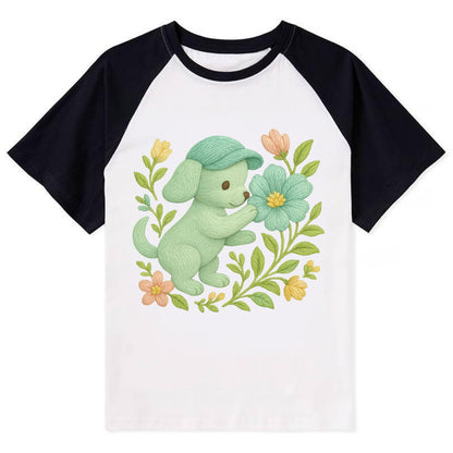 Mint Puppy - Contrast Raglan T-shirt - Black