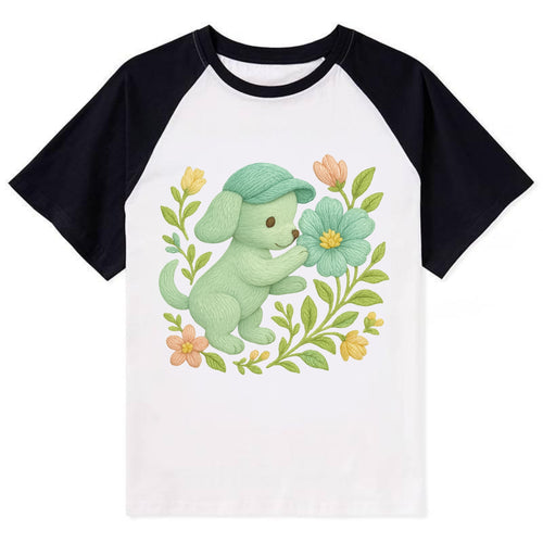 Mint Puppy - Contrast Raglan T-shirt