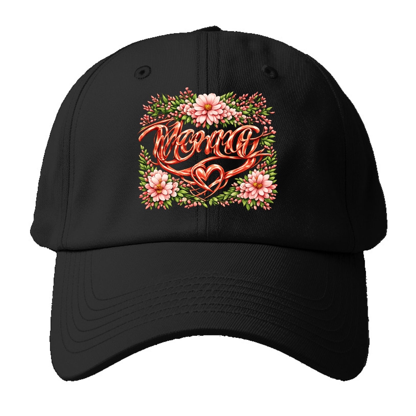 Mama Script - Baseball Cap For Big Heads - Black