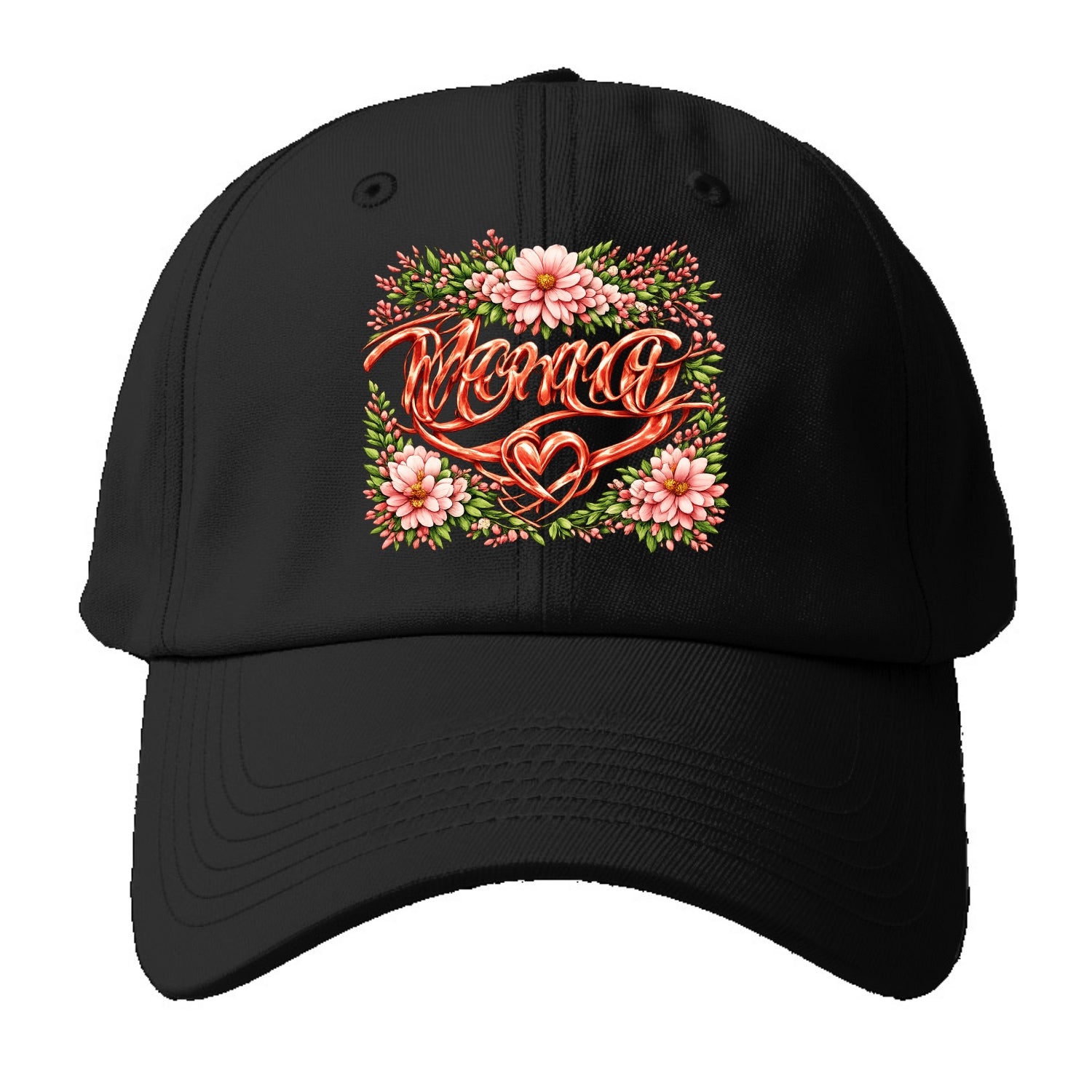 Mama Script - Baseball Cap For Big Heads - Black