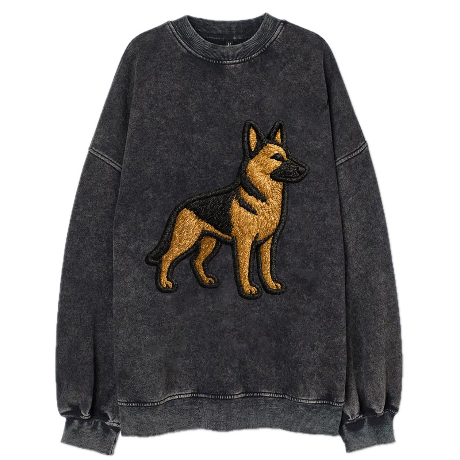 German Shepherd - Trendy minimal silhoue - Vintage Sweatshirt - Black