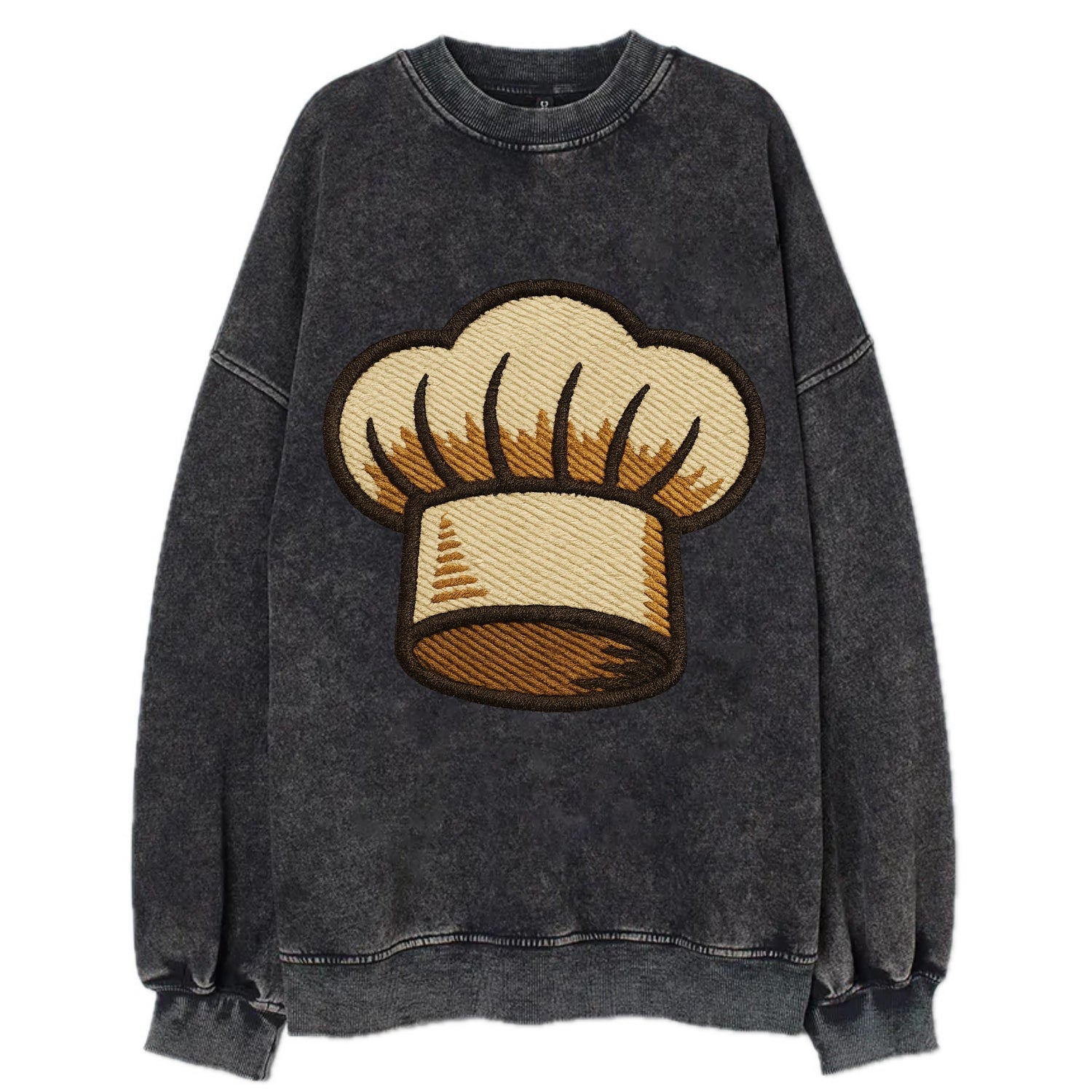Chef Hat  - Vintage Sweatshirt - Black