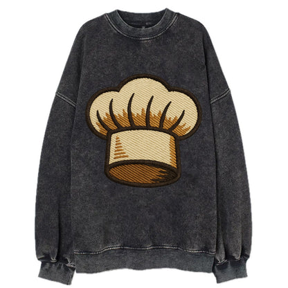 Chef Hat  - Vintage Sweatshirt - Black