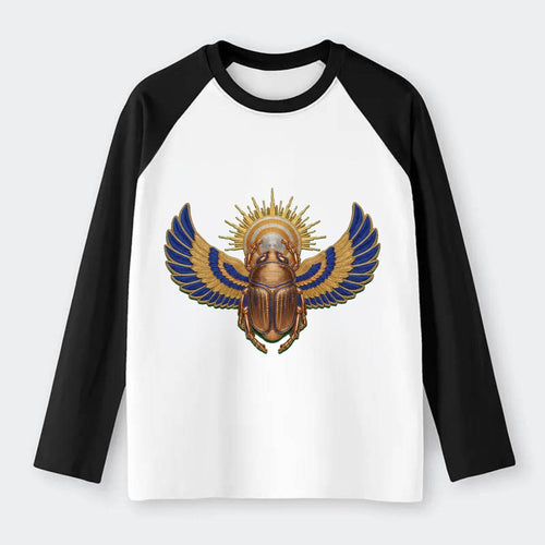 Winged Scarab - Raglan Long Sleeve T-Shirt