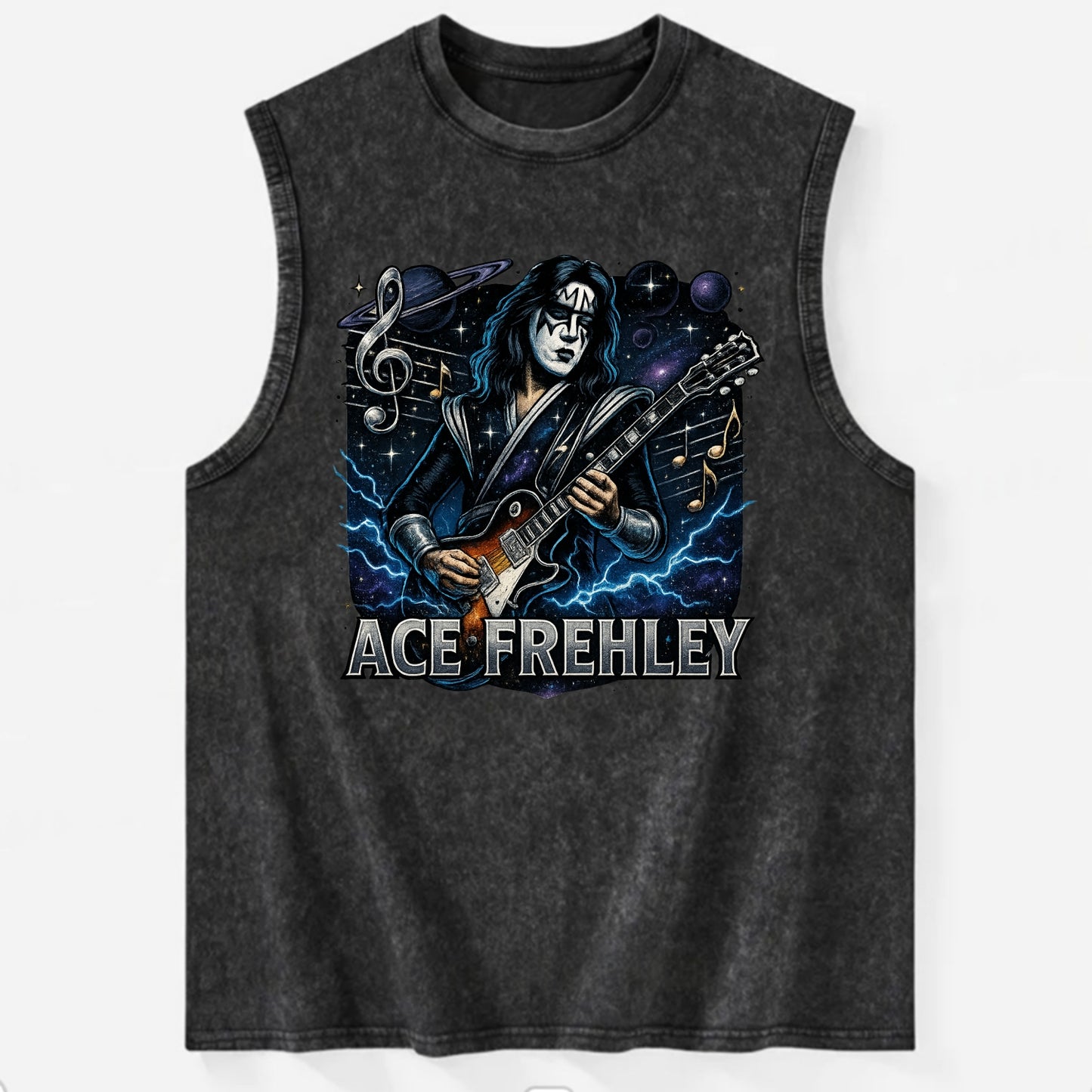 Ace Musical Cosmos - Vintage Washed Tank - Black