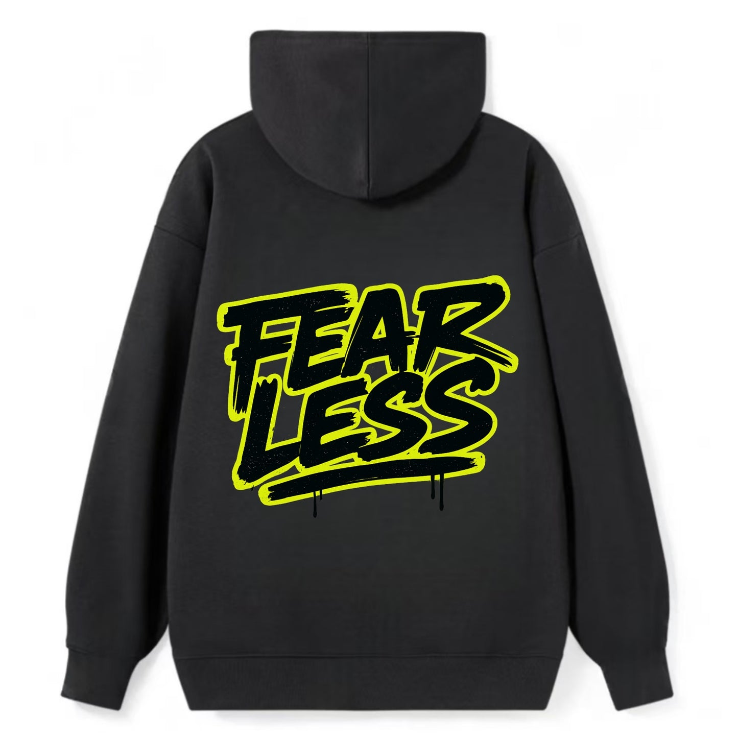 Bold typography design - "FEARLESS" - courage, bravery, facing challenges - Classic Pullover Hoodie - Black