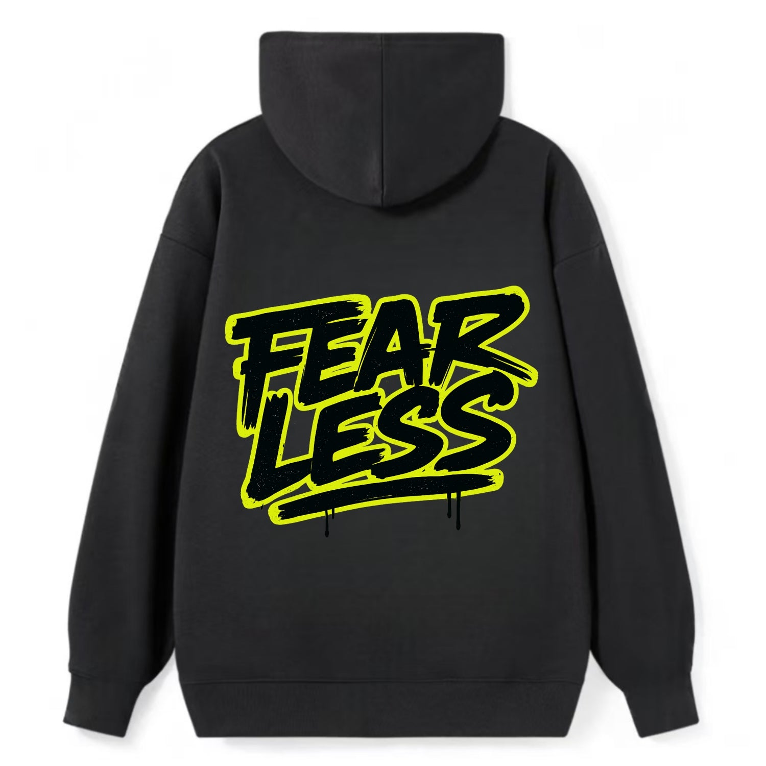 Bold typography design - "FEARLESS" - courage, bravery, facing challenges - Classic Pullover Hoodie - Black