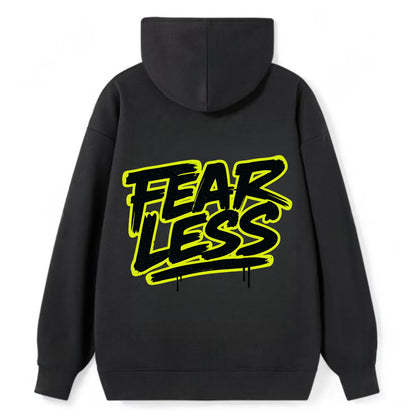 Bold typography design - "FEARLESS" - courage, bravery, facing challenges - Classic Pullover Hoodie - Black