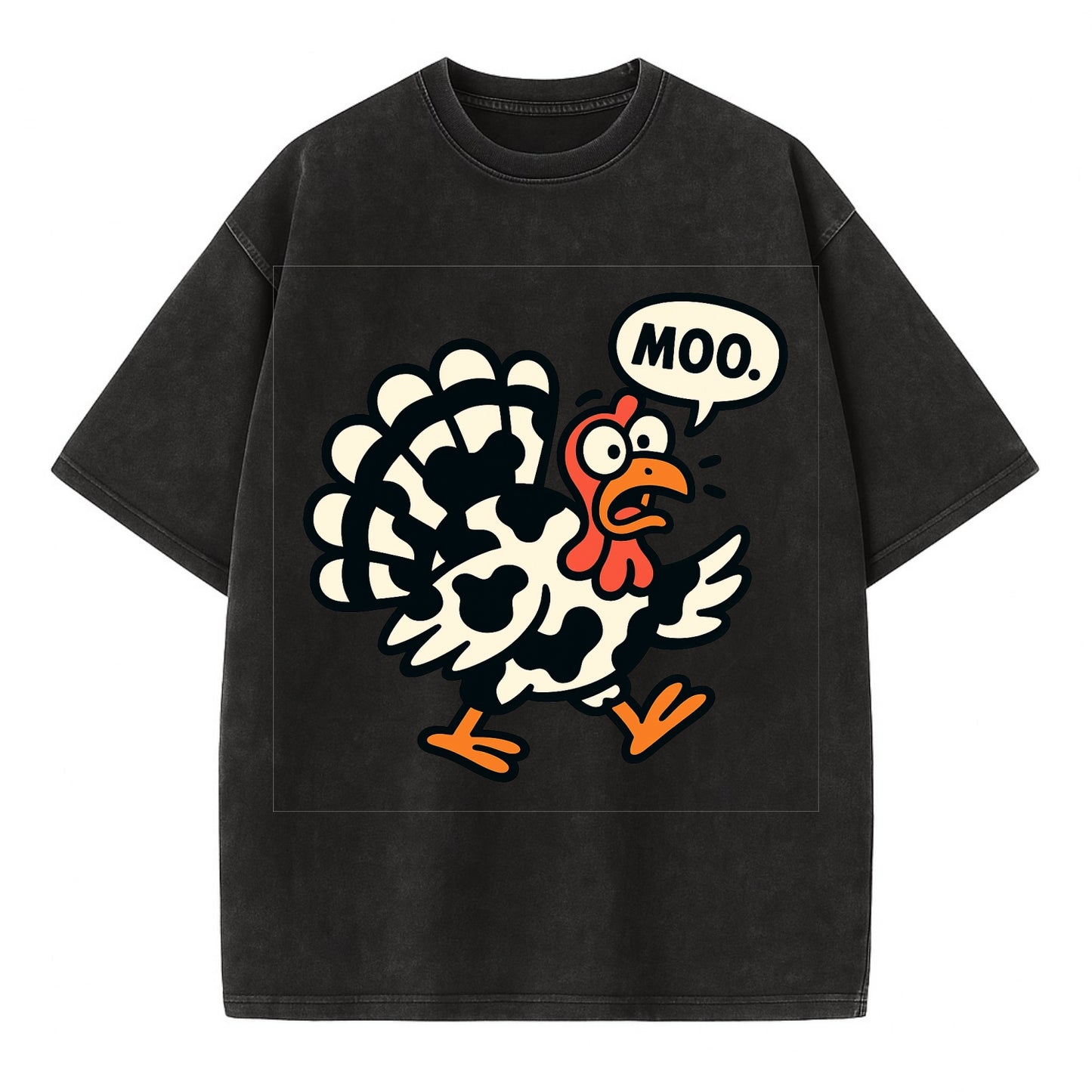 Mooing Turkey - Vintage T-shirt - Black