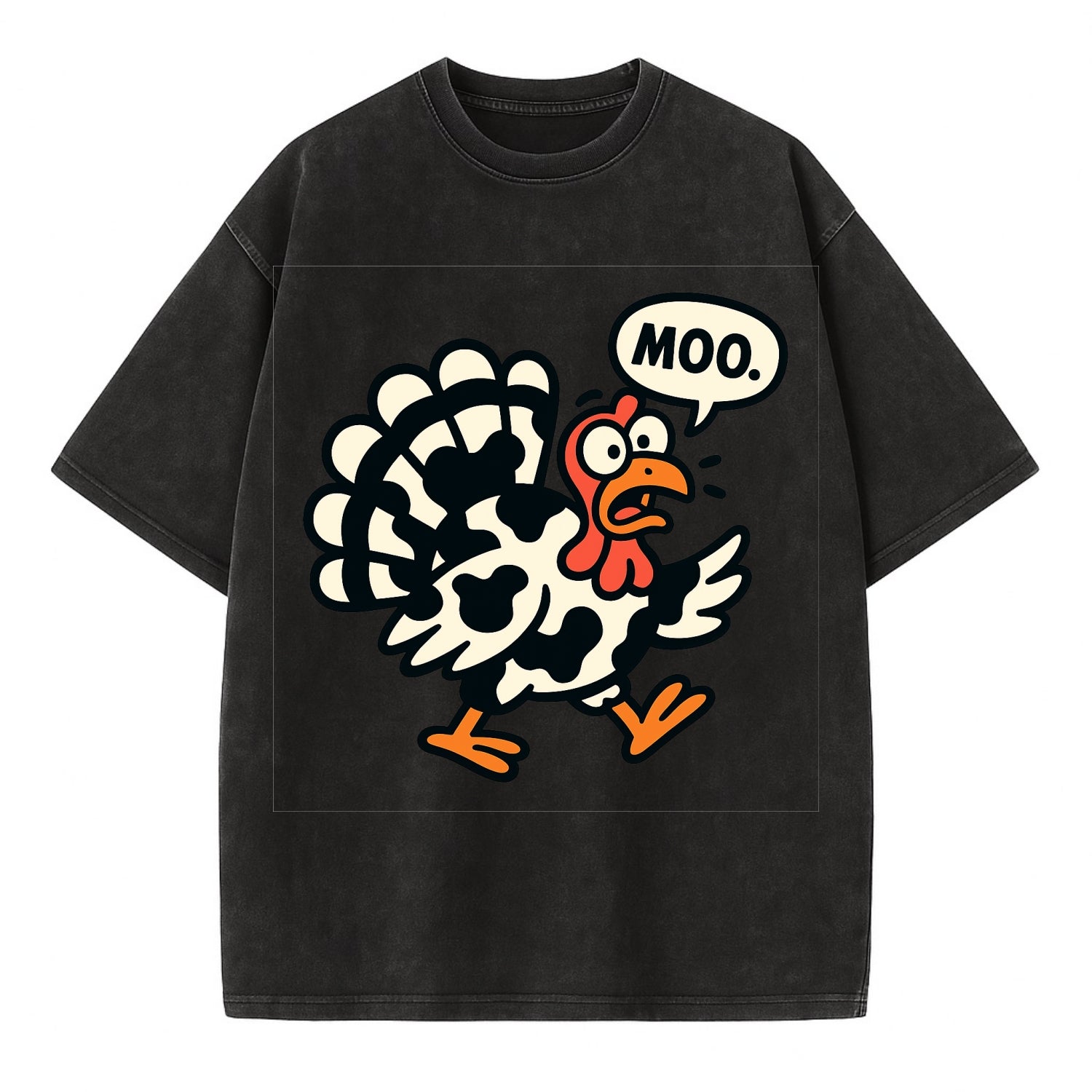 Mooing Turkey - Vintage T-shirt - Black