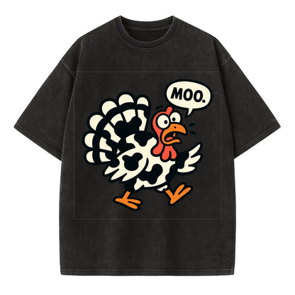 Mooing Turkey - Vintage T-shirt - Black