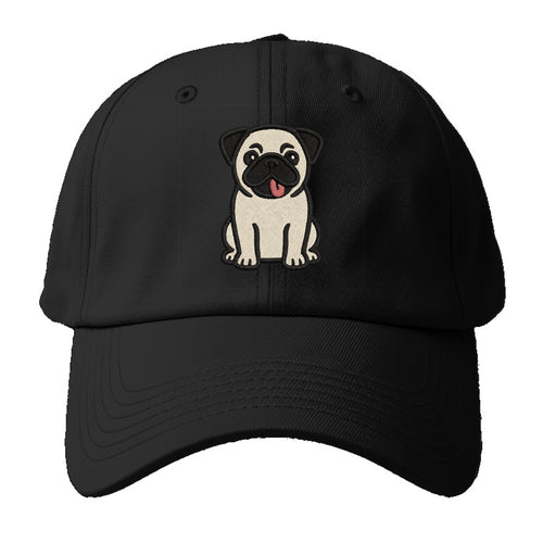 Pug - Tilted head with tongue out - Baseball Cap